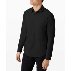 Lululemon Airing Easy Long Sleeve Button-Up Shirt Quick-Dry Black - Men's - XL
